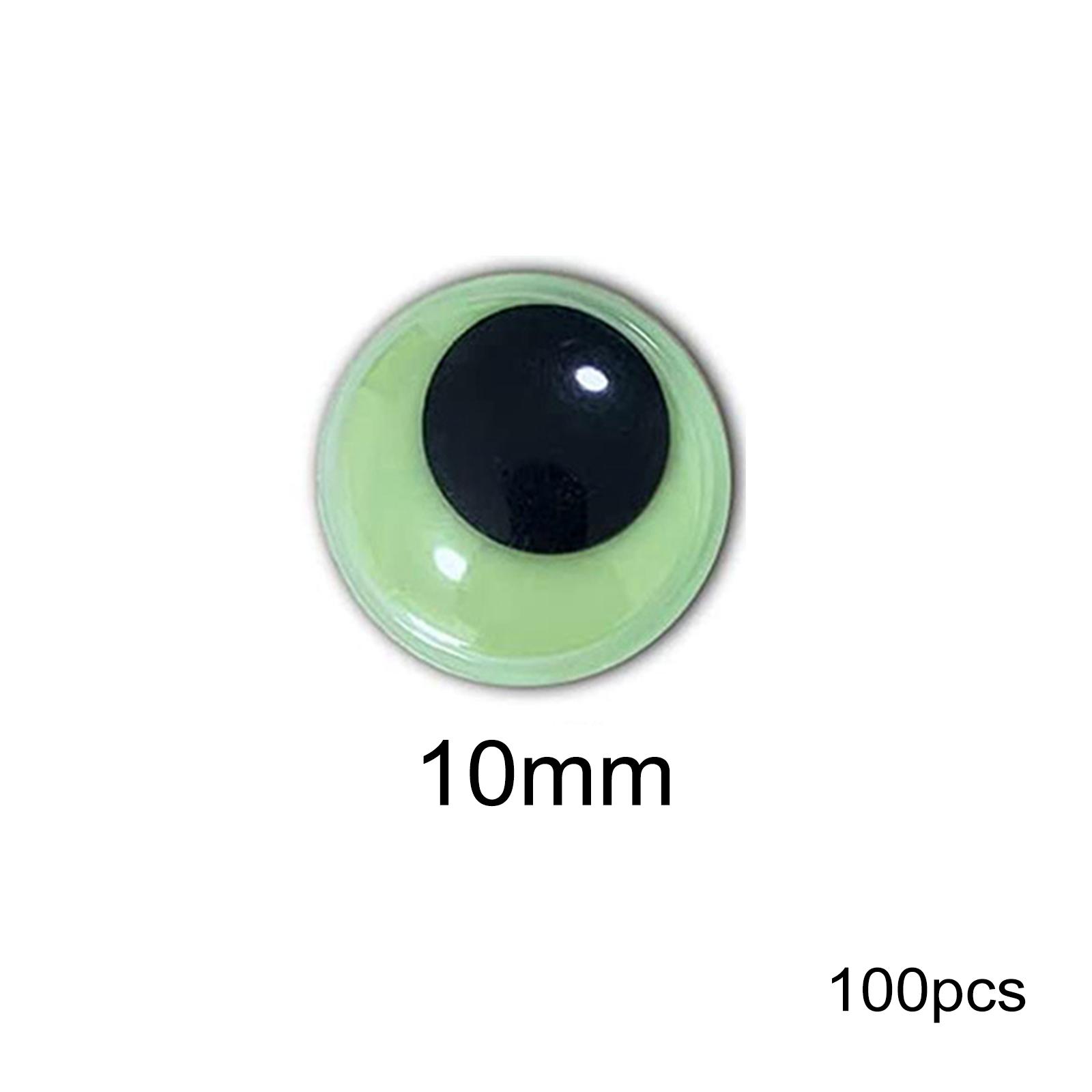 Abbraccia Glow in The Dark Eyes Self Sticky Round Paste on Luminous Sticker Wiggly Eyes Googly Wiggle Eyes for Scrapbooking Halloween Crafts Soft Toys 10mm